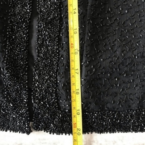 🔥Silk Beaded Jacket Sz Large Stenay Vintage Black Formal Blazer 90s Fancy - Picture 6 of 9